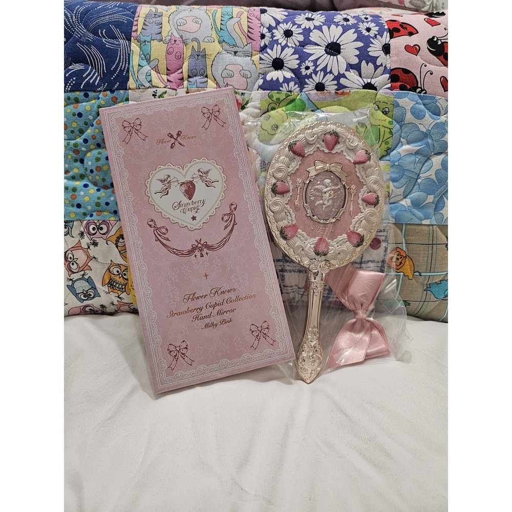 Brand New Flower Knows Strawberry Cupid Hand Mirror Milky Pink Kawaii With Box‎